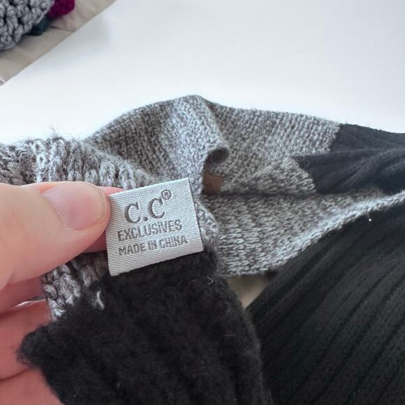 C.C.  Knitted Two Tone Scarf - Picture 7 of 9